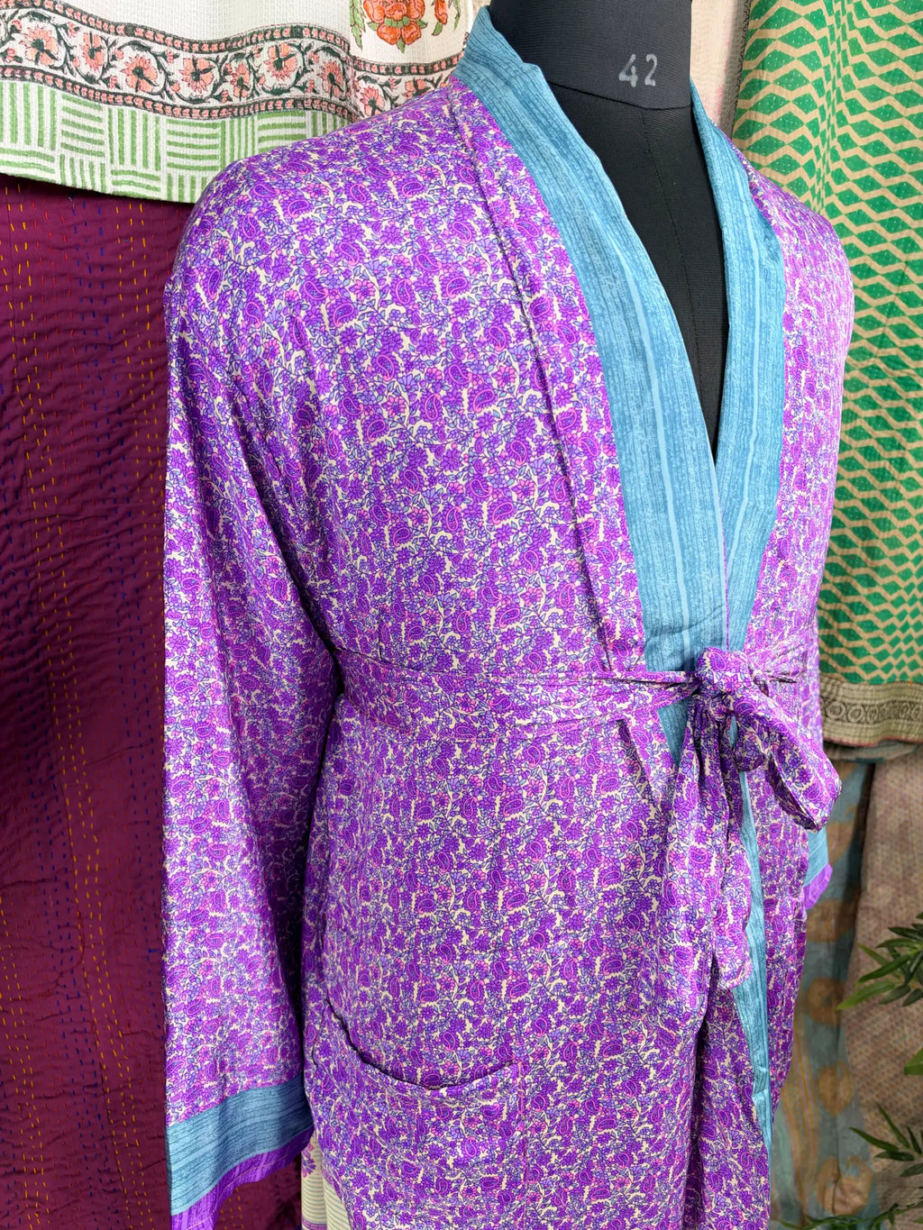 Silky Soft Mens Kimono Robe | Masculine Elegant Classic Sustainable Vintage House Robe gift, Timeless Comfy Lounge Beach Cover Up, Nightwear
