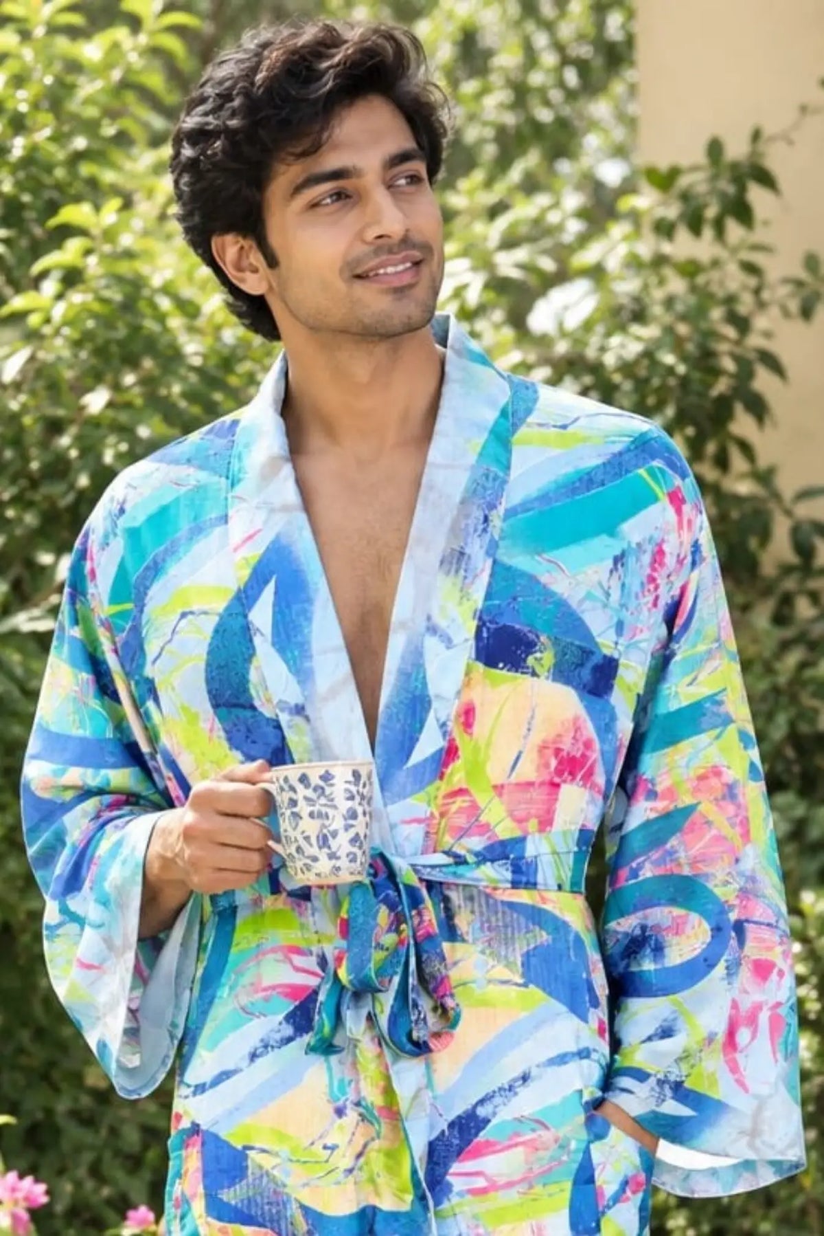 Silky Soft Mens Kimono Robe | Masculine Elegant Classic Sustainable Vintage House Robe gift, Timeless Comfy Lounge Beach Cover Up, Nightwear