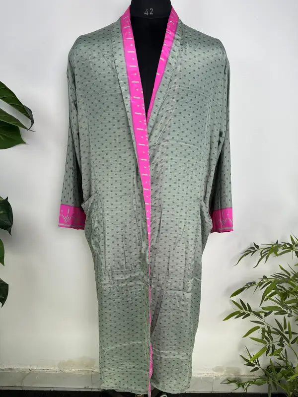 Silky Soft Mens Kimono Robe | Masculine Elegant Classic Sustainable Vintage House Robe gift, Timeless Comfy Lounge Beach Cover Up, Nightwear