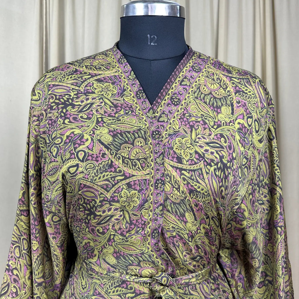 Vintage Silk Kimono Robe in floral