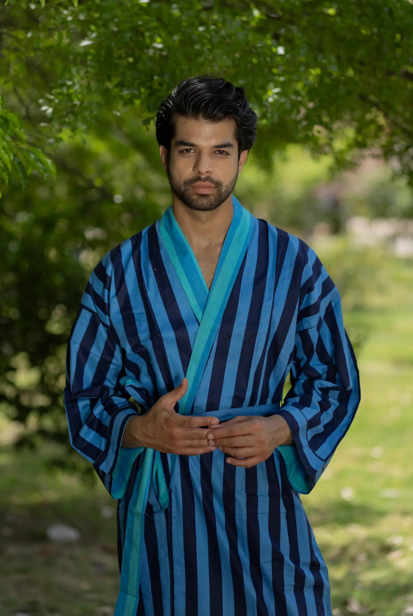 mens summer dressing gowns cotton Men's Dressing Gown Smoking Jacket Robe Lime Green Seashells Cotton Extra Long Warm