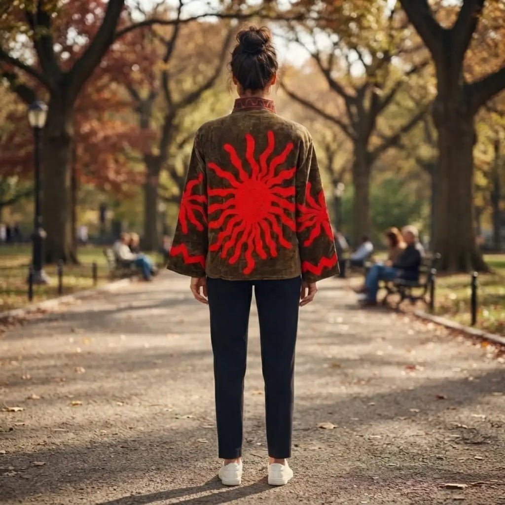 Women's Suzani embroidered Velvet Jacket