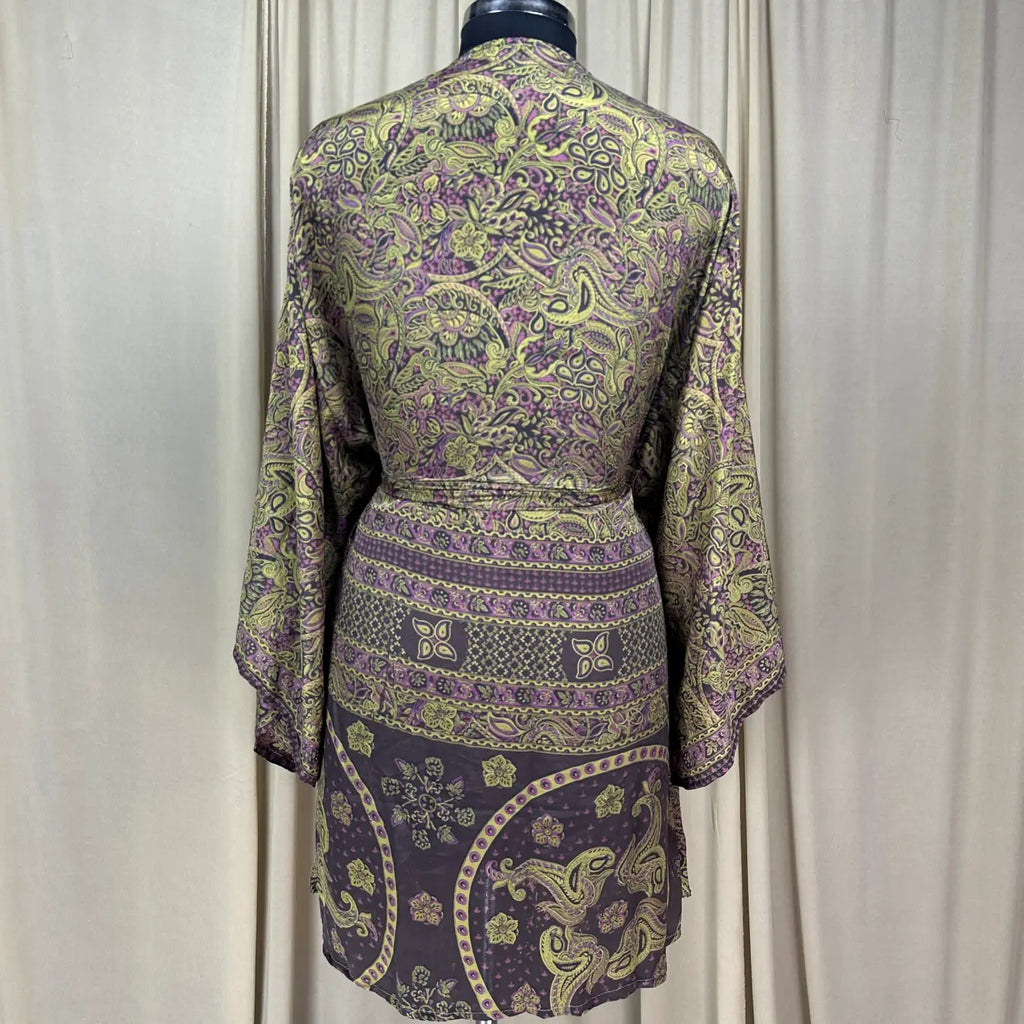 Vintage Silk Kimono Robe in floral