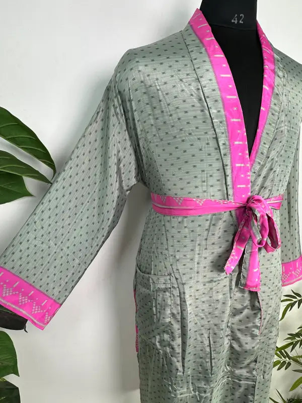 Silky Soft Mens Kimono Robe | Masculine Elegant Classic Sustainable Vintage House Robe gift, Timeless Comfy Lounge Beach Cover Up, Nightwear