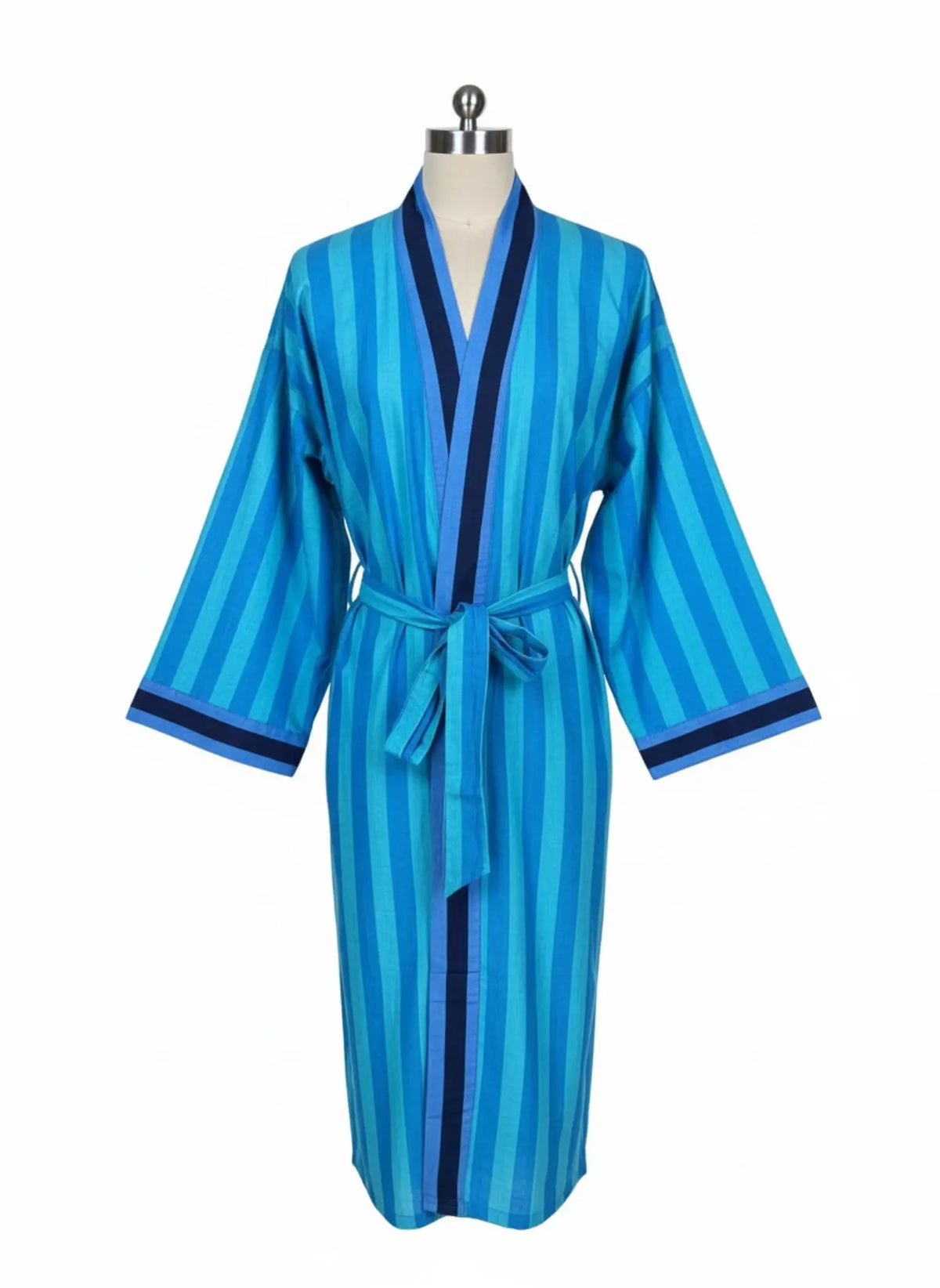 Unisex reversible Cotton Kimono Robe in geometric