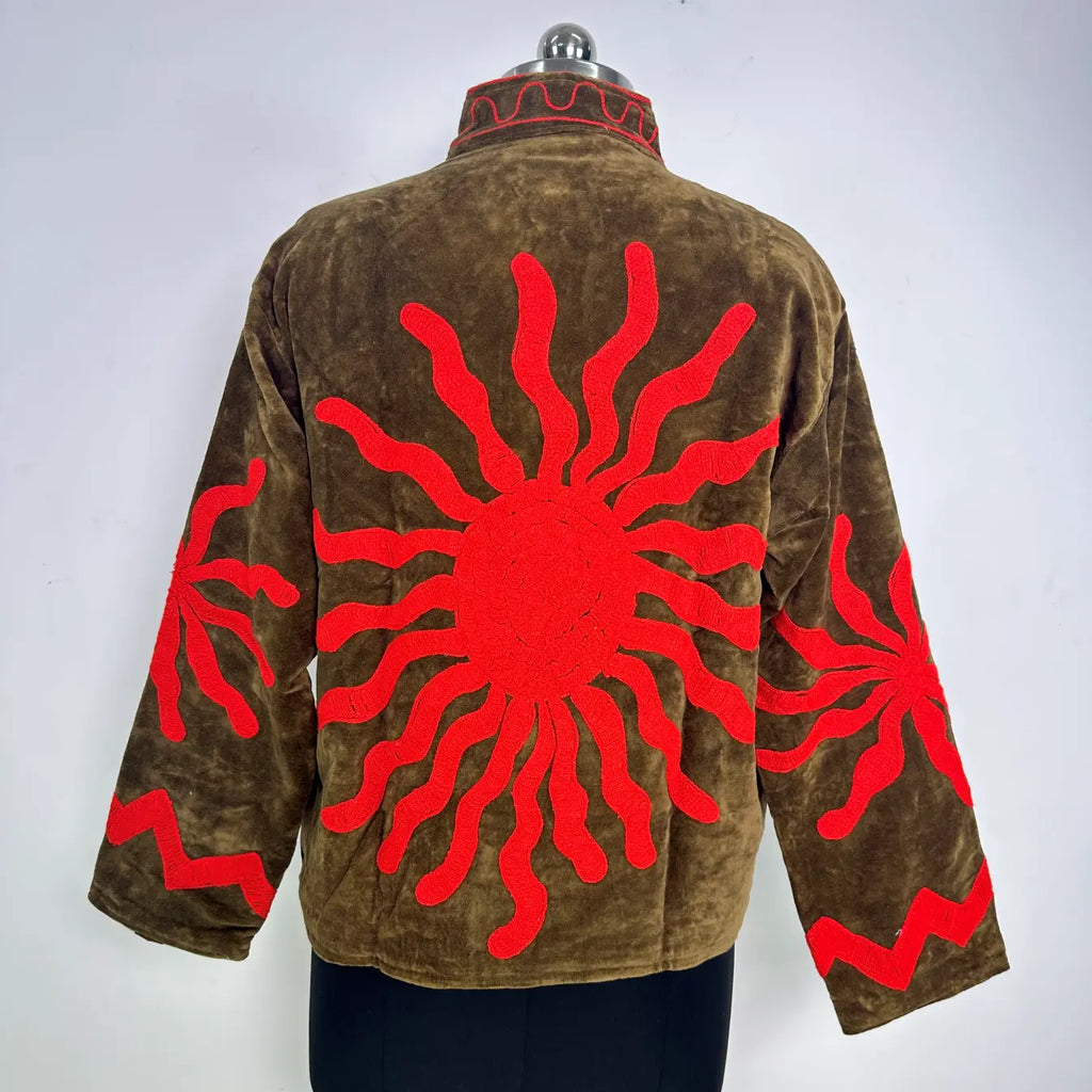 Women's Suzani embroidered Velvet Jacket