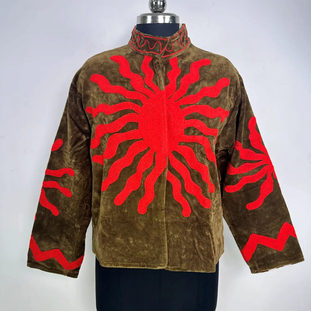 Women's Suzani embroidered Velvet Jacket