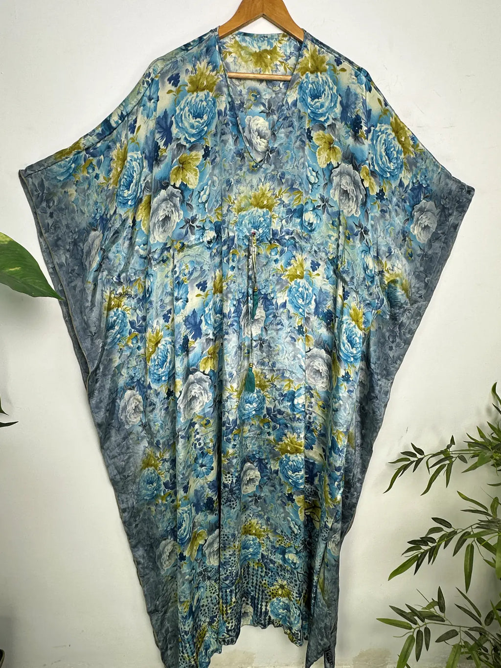 Kaftan Dress | Recycle Silky Soft Women Clothing, Oversize Resort Wear Caftan, Boho Beach Cover Up, Women Loose Fit Midi Dress, Gift for Her