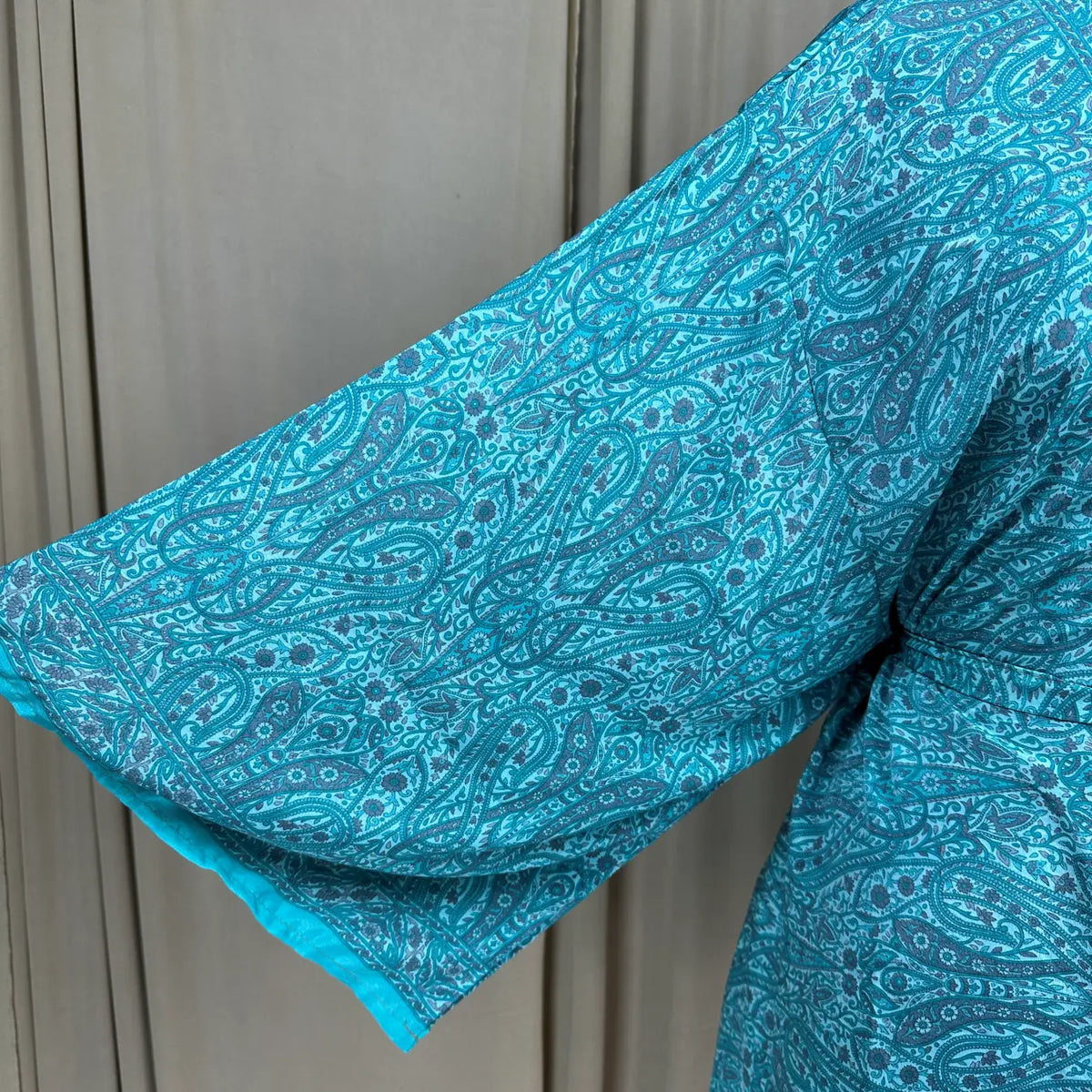 Vintage Silk Kimono Robe in paisley