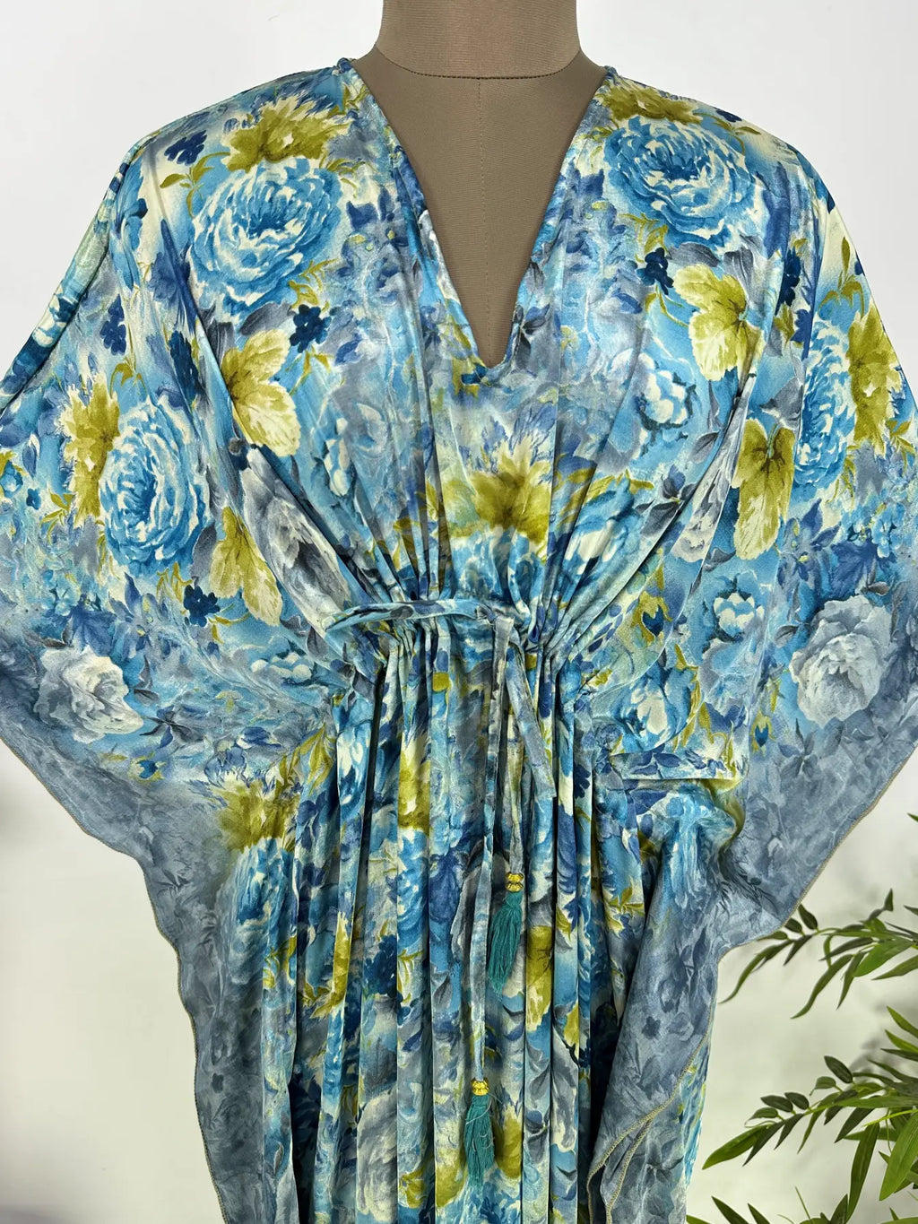 Kaftan Dress | Recycle Silky Soft Women Clothing, Oversize Resort Wear Caftan, Boho Beach Cover Up, Women Loose Fit Midi Dress, Gift for Her