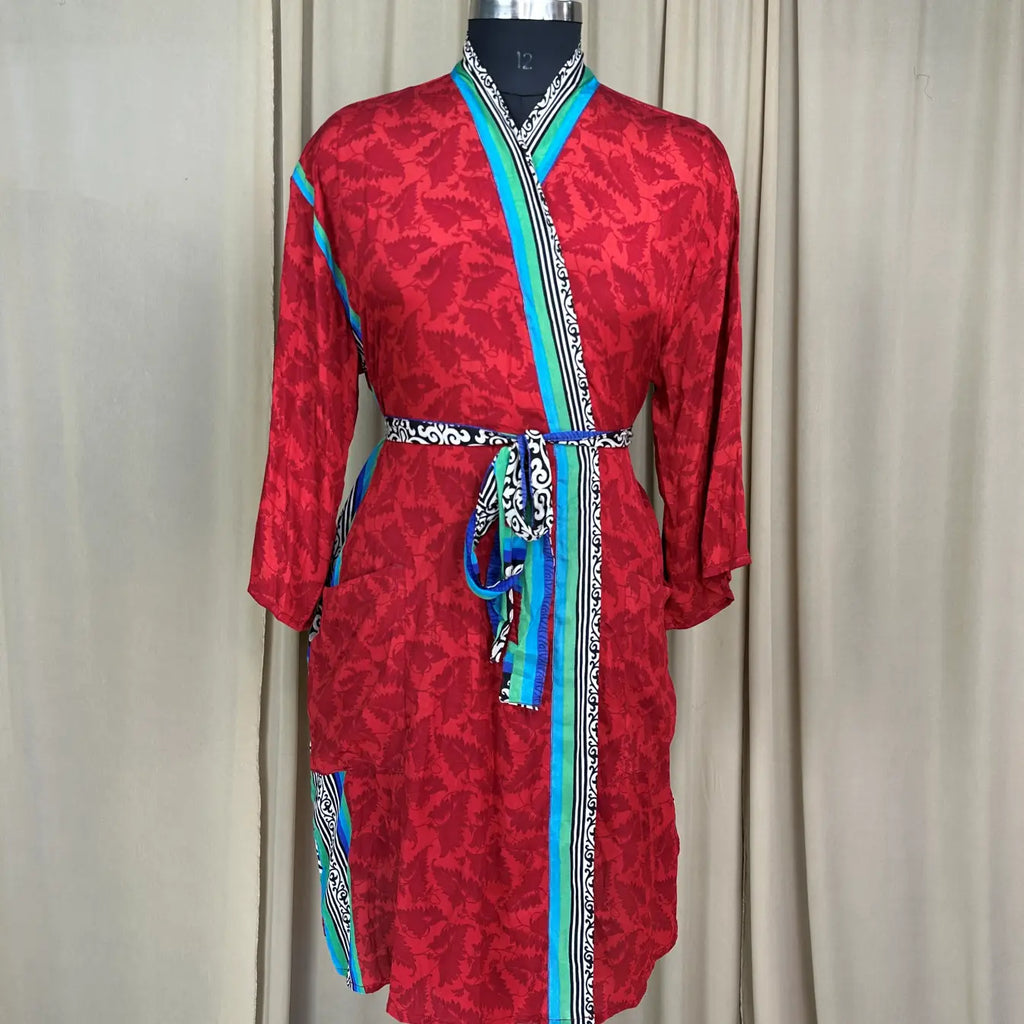 Vintage Silk Kimono Robe in floral