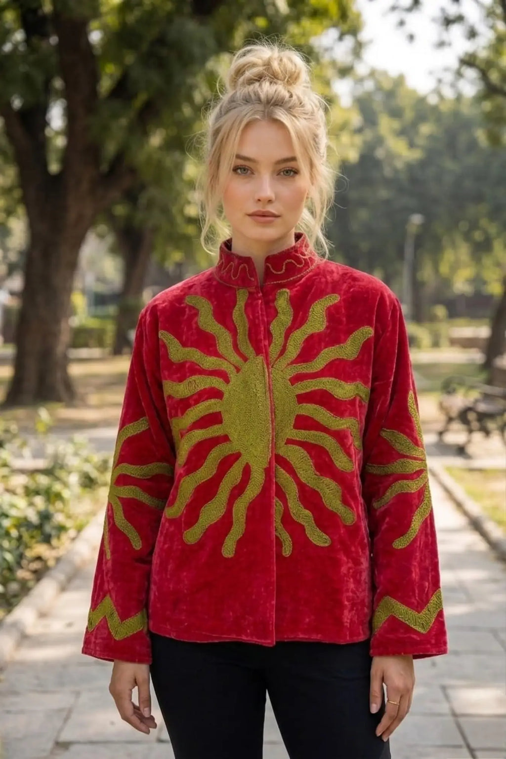 Women's Suzani embroidered Velvet Jacket