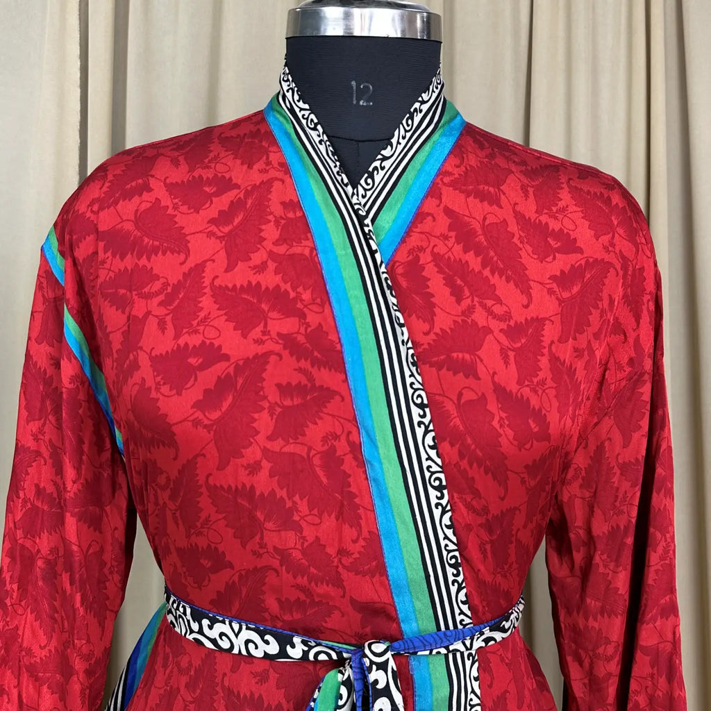Vintage Silk Kimono Robe in floral