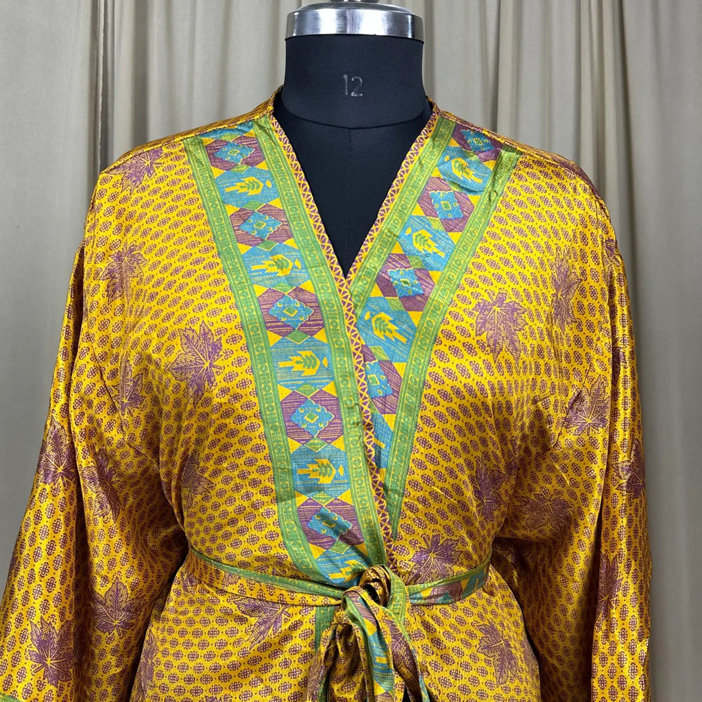 Vintage Silk Kimono Robe in floral
