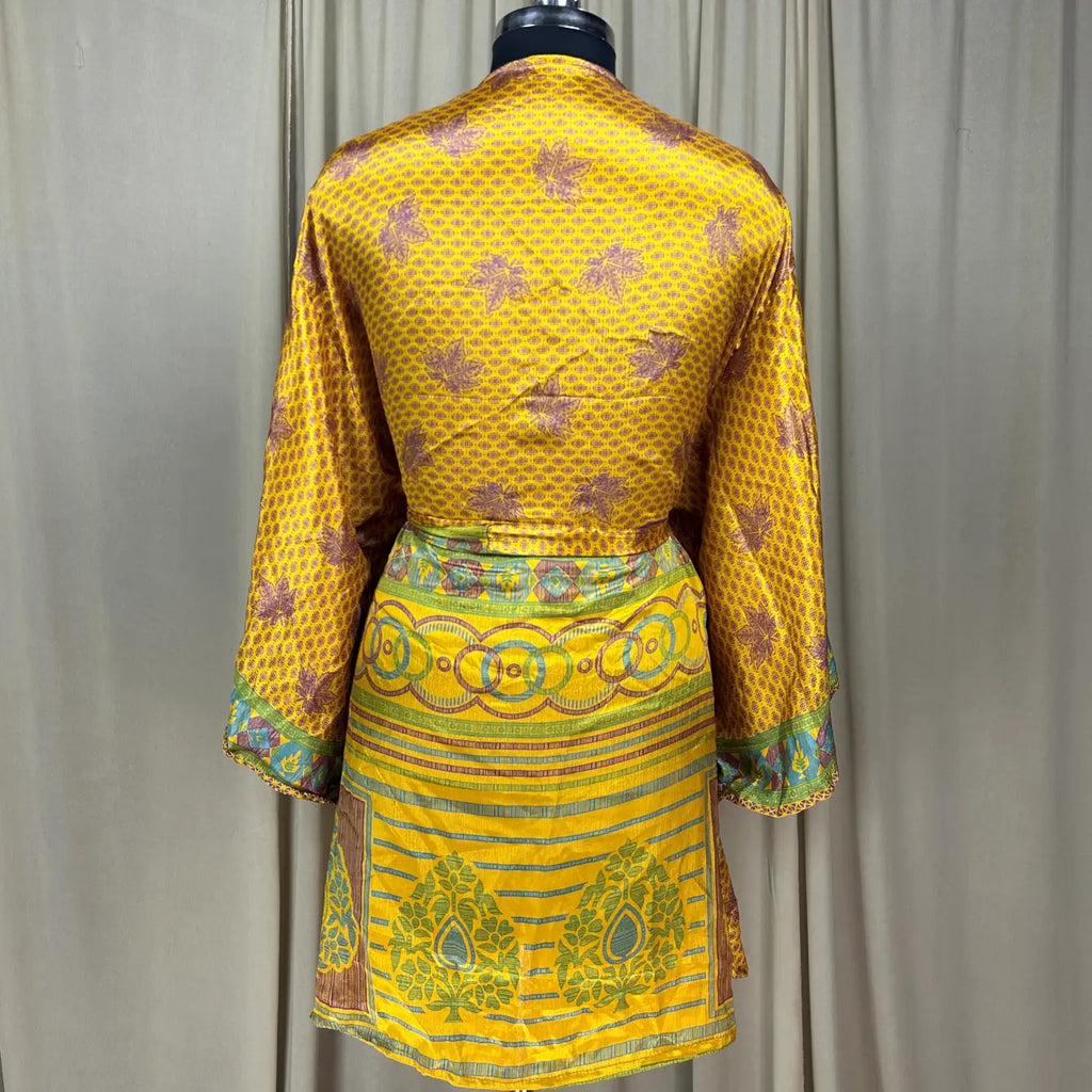 Vintage Silk Kimono Robe in floral