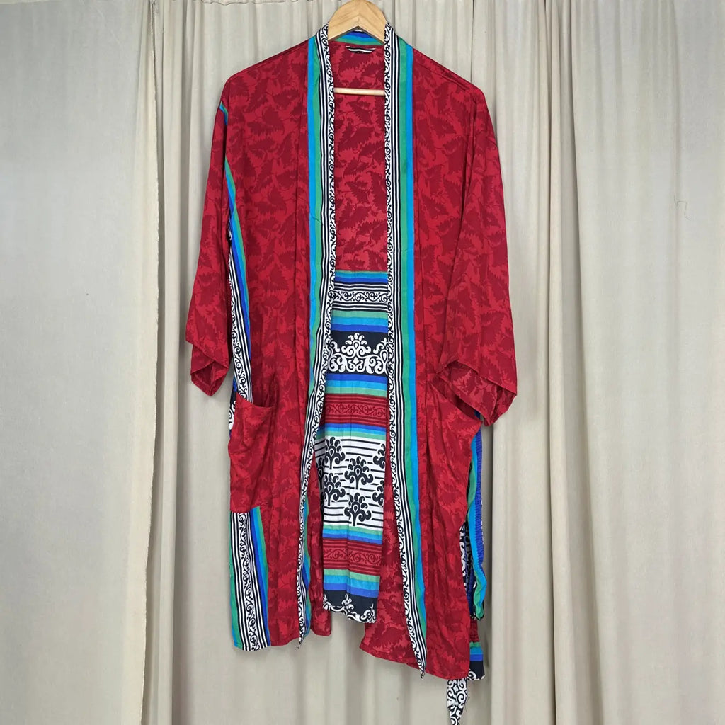 Vintage Silk Kimono Robe in floral