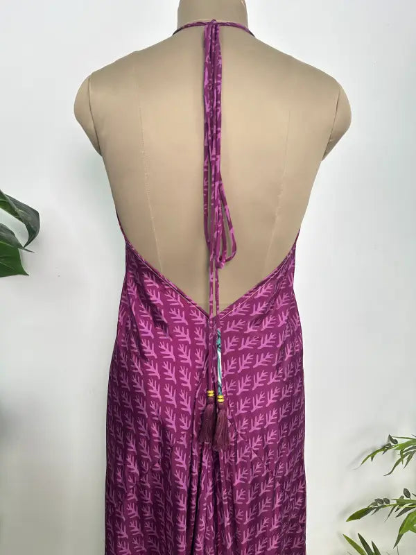 Womens Clothing Maxi Halter Neck Dress | Silky Soft Breathable Boho Dress, Flowy Beach Cover up, Bridesmaid Dress, Anniversary Gift For Her
