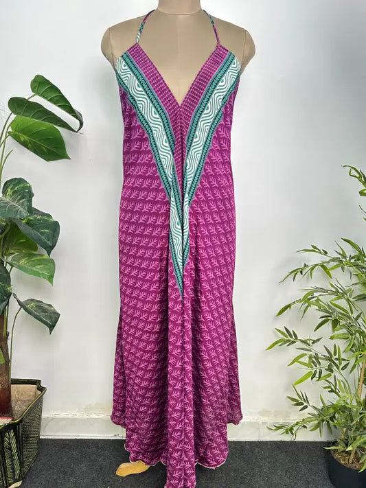 Womens Clothing Maxi Halter Neck Dress | Silky Soft Breathable Boho Dress, Flowy Beach Cover up, Bridesmaid Dress, Anniversary Gift For Her