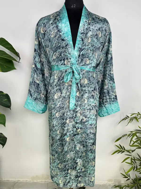 Silky Soft Mens Kimono Robe | Masculine Elegant Classic Sustainable Vintage House Robe gift, Timeless Comfy Lounge Beach Cover Up, Nightwear