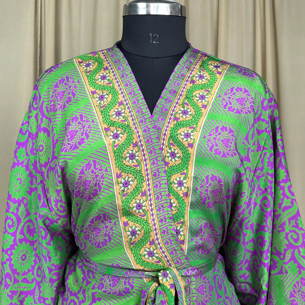 Vintage Silk Kimono Robe in floral