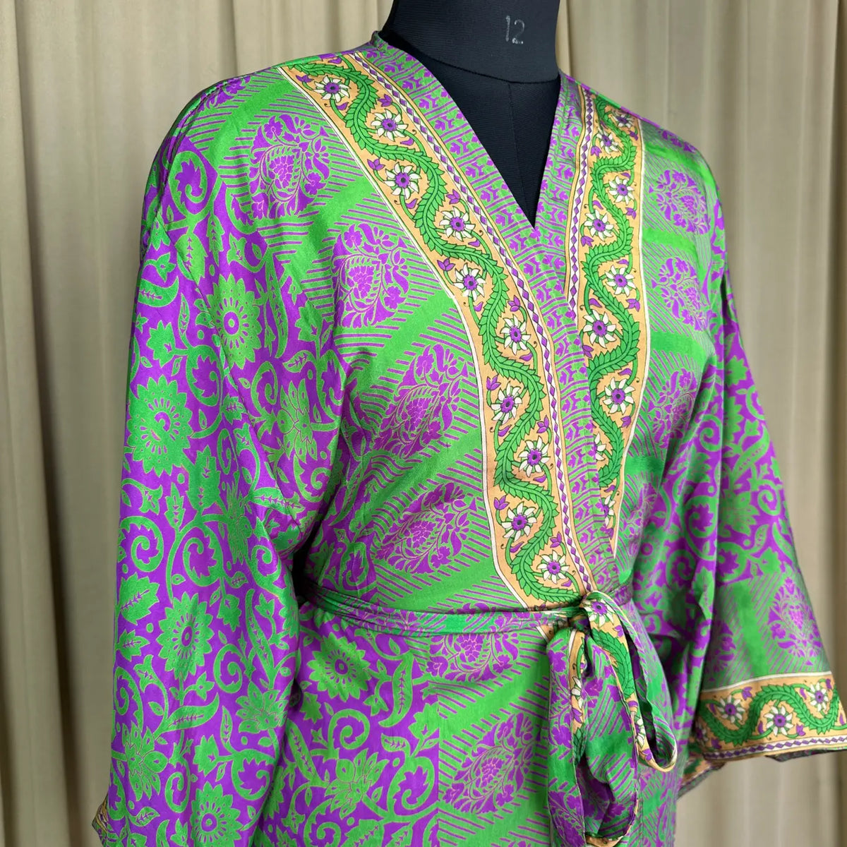 Vintage Silk Kimono Robe in floral