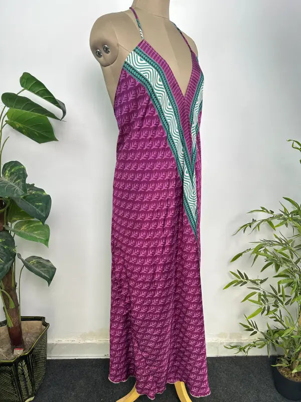 Womens Clothing Maxi Halter Neck Dress | Silky Soft Breathable Boho Dress, Flowy Beach Cover up, Bridesmaid Dress, Anniversary Gift For Her