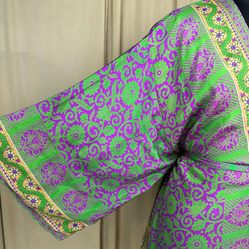 Vintage Silk Kimono Robe in floral