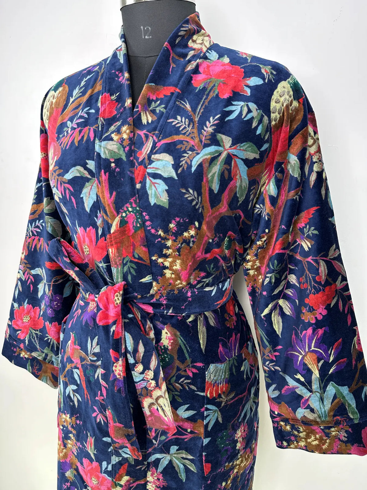 Velvet Womens Kimono Boho Robe | Dressing Gown Reversible With Lining, Kimono Womens Clothing Bridal Robe, Smoking Jacket For Her Spa Gift