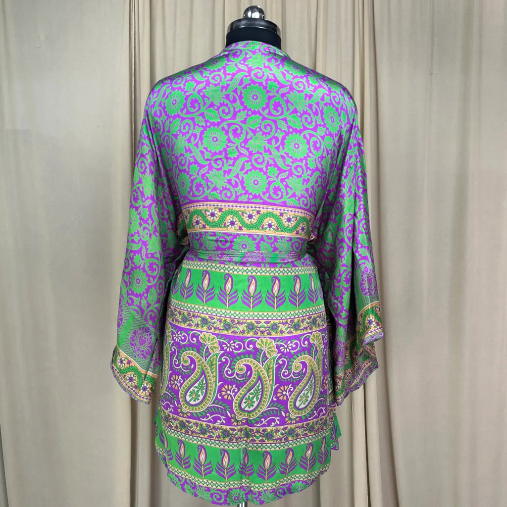 Vintage Silk Kimono Robe in floral