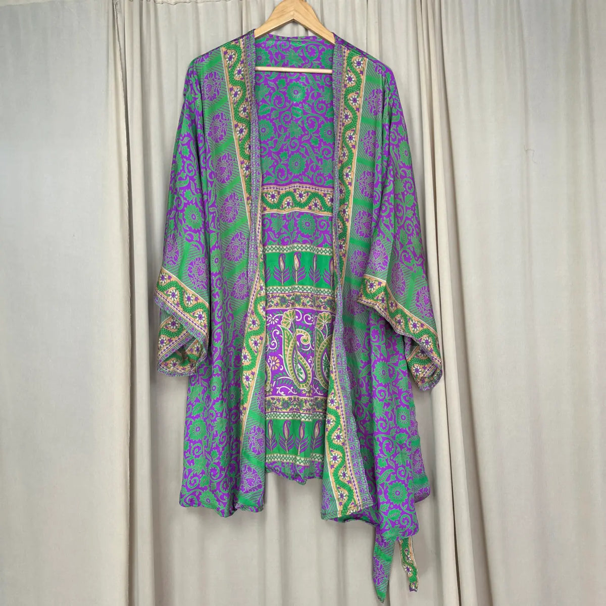 Vintage Silk Kimono Robe in floral