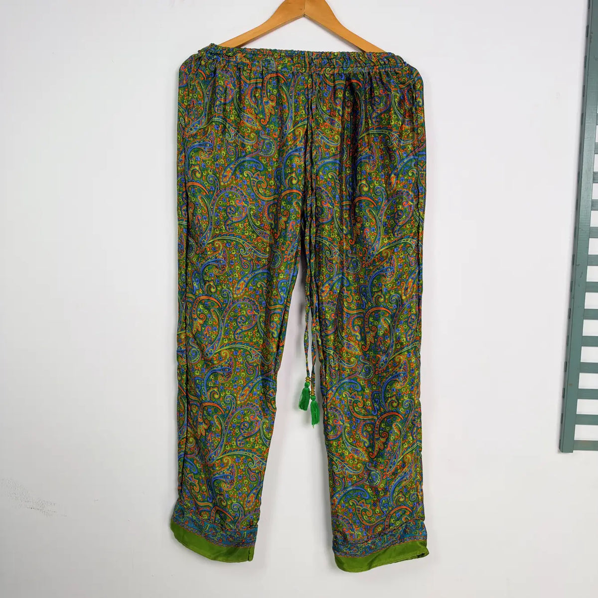 Recycled Silk Sari Pajama Set, Soft Handmade Nightwear, Valentine Gift for Her, Button Down Top, Drawstring Pants, Luxury Lounge Gift