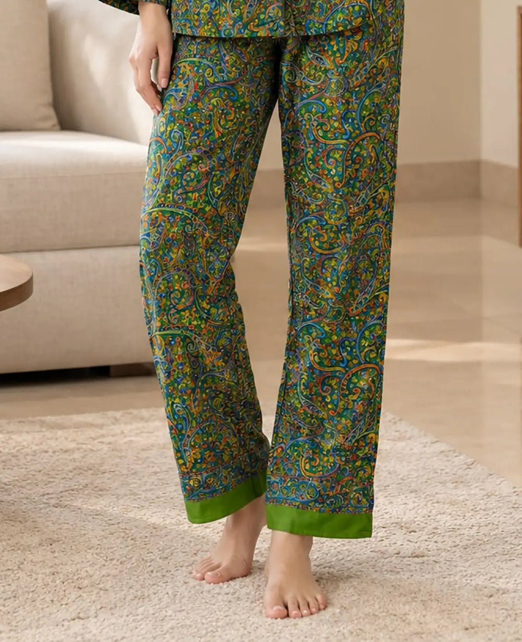 Recycled Silk Sari Pajama Set, Soft Handmade Nightwear, Valentine Gift for Her, Button Down Top, Drawstring Pants, Luxury Lounge Gift