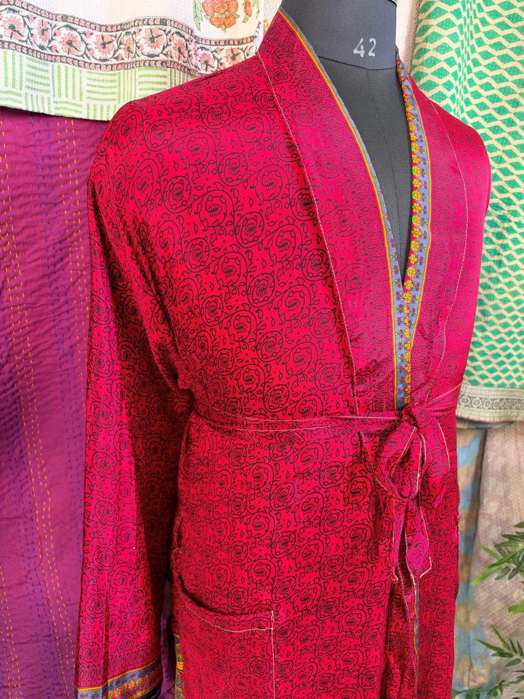 Silky Soft Mens Kimono Robe | Masculine Elegant Classic Sustainable Vintage House Robe gift, Timeless Comfy Lounge Beach Cover Up, Nightwear