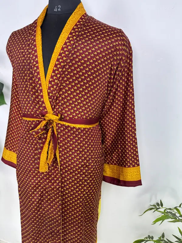 Silky Soft Mens Kimono Robe | Masculine Elegant Classic Sustainable Vintage House Robe gift, Timeless Comfy Lounge Beach Cover Up, Nightwear