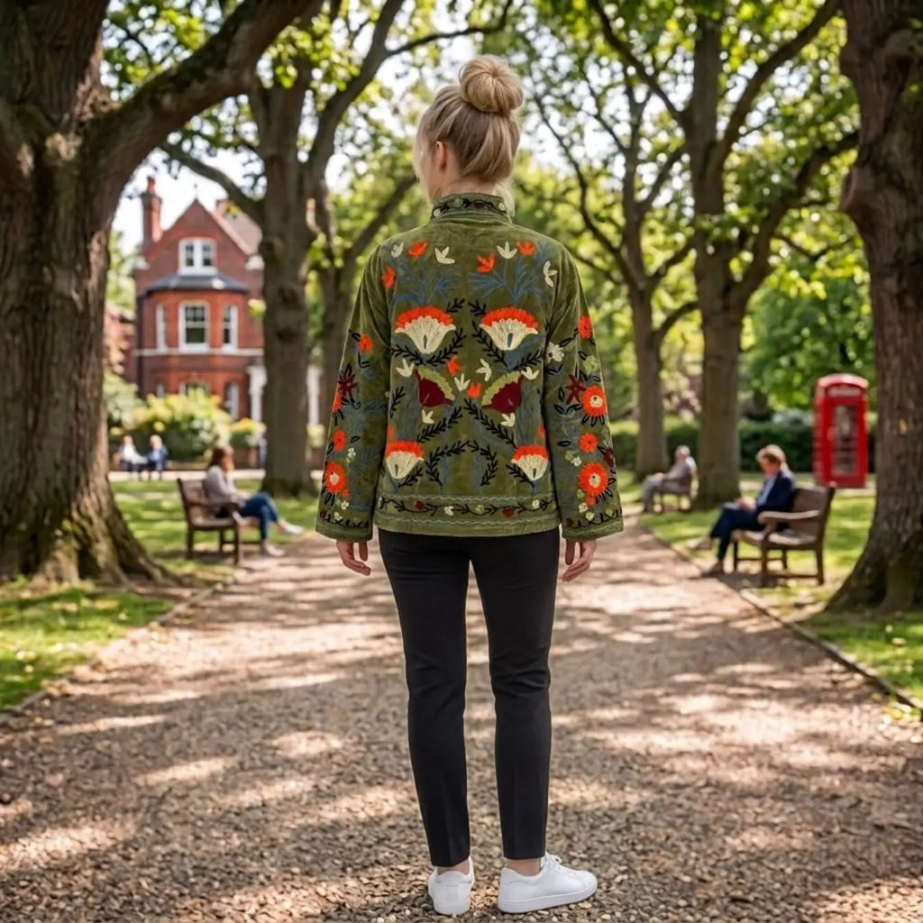 Women's Suzani embroidered Velvet Jacket