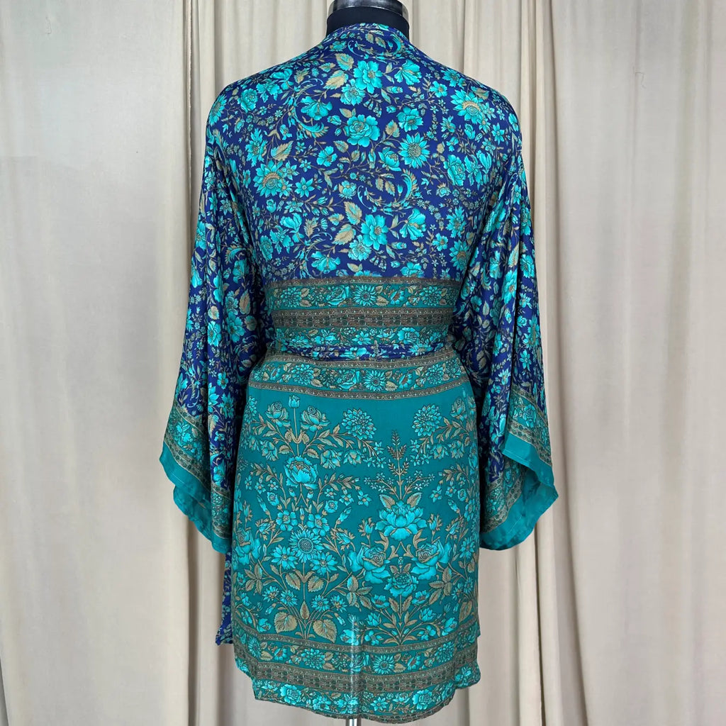 Vintage Silk Kimono Robe in floral