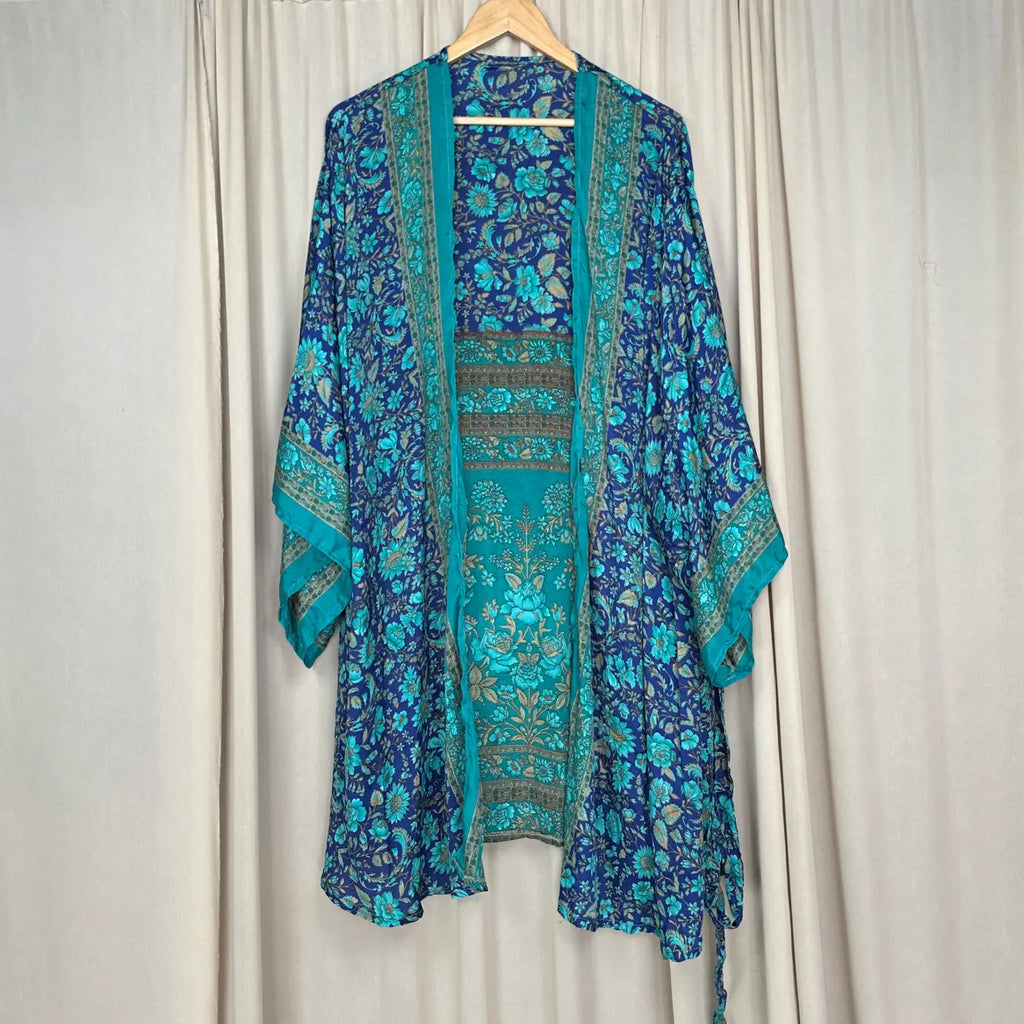Vintage Silk Kimono Robe in floral