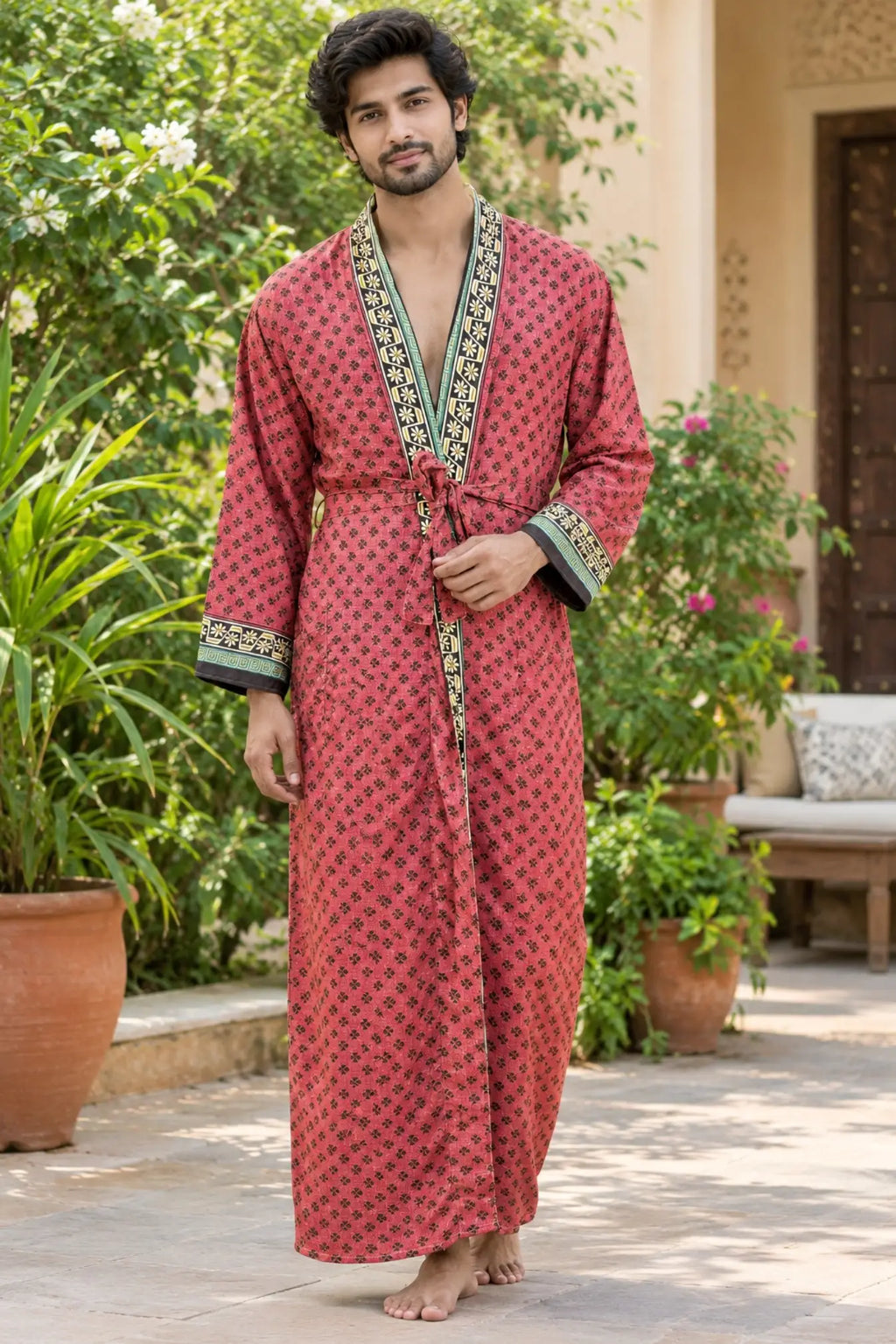 Silky Soft Mens Kimono Robe | Masculine Elegant Classic Sustainable Vintage House Robe gift, Timeless Comfy Lounge Beach Cover Up, Nightwear