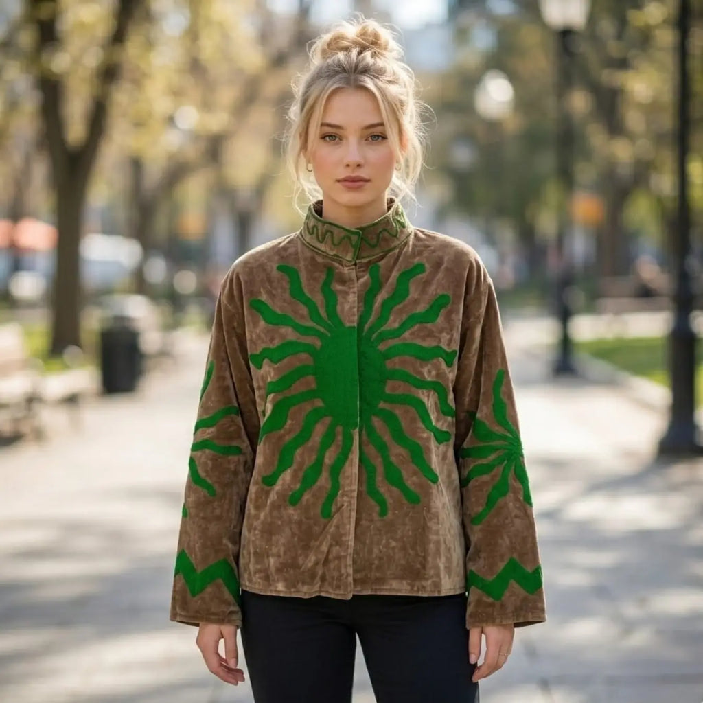 Women's Suzani embroidered Velvet Jacket