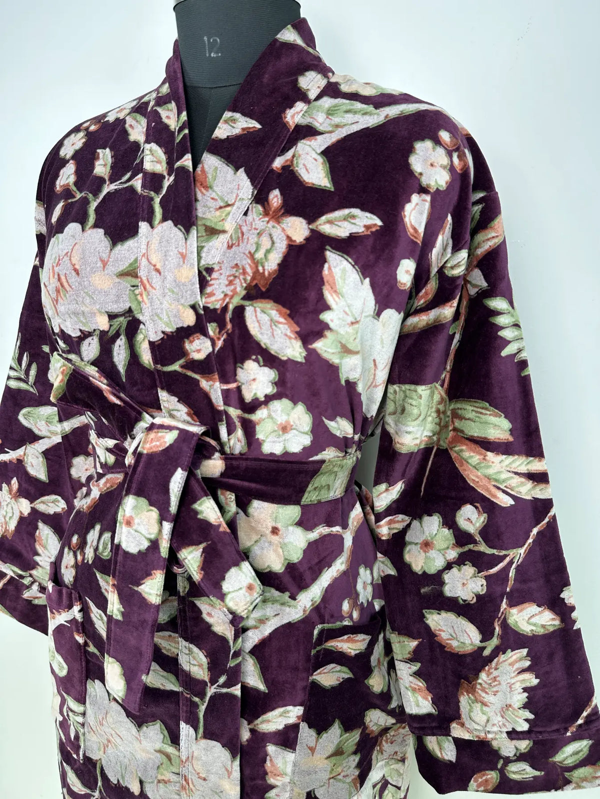 Luxury Velvet  Womens Kimono | Boho Reversible Dressing Gown With Lining, Womens Clothing, Bridal Robe, Smoking Jacket For Her, Spa Gift