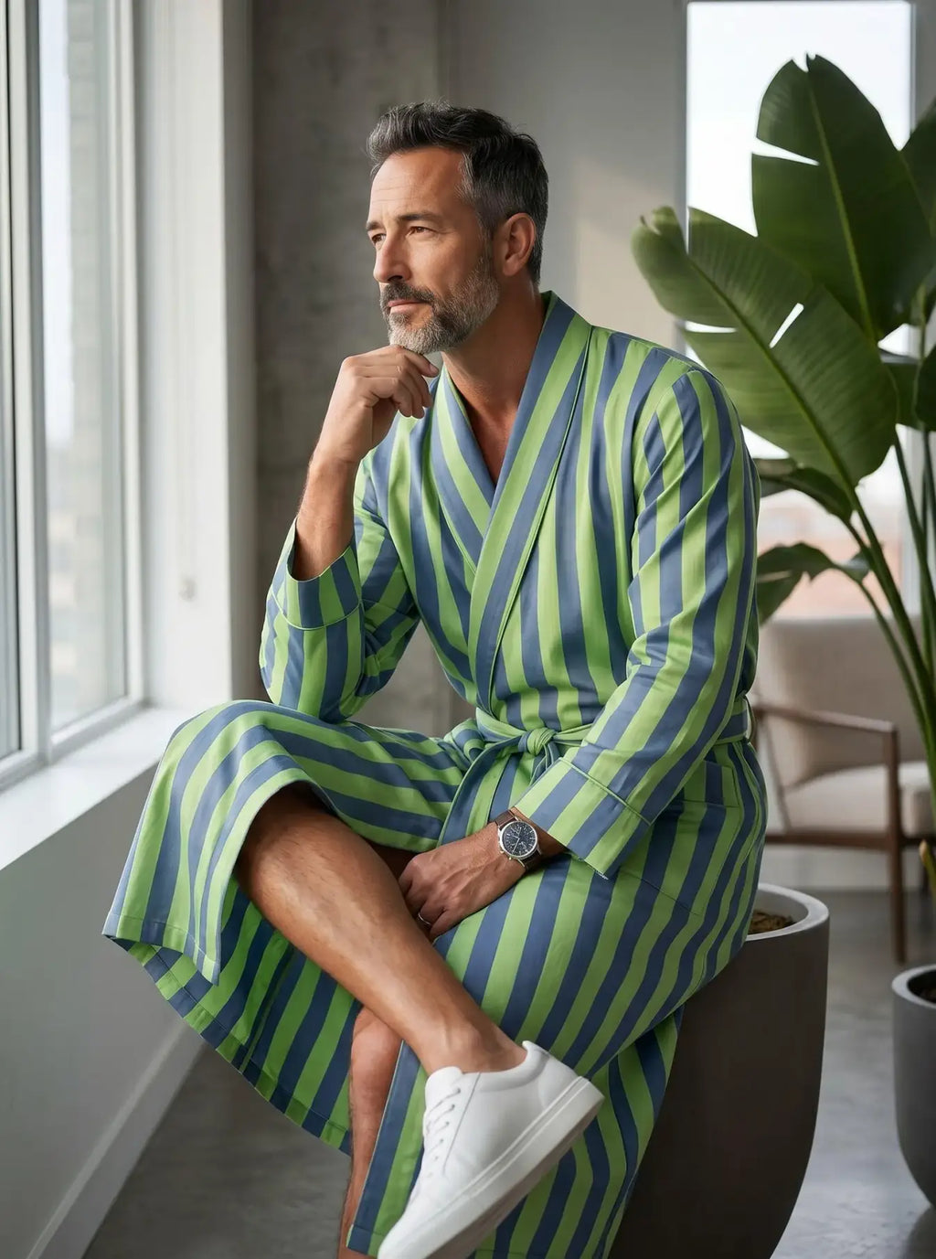 Men's Silky Kimono & Boxer Set