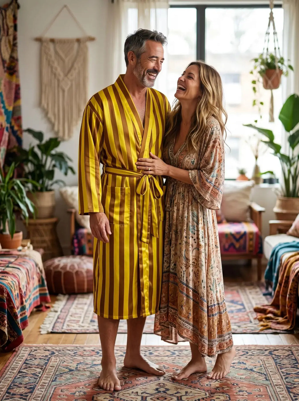 Men's Silky Kimono & Boxer Set