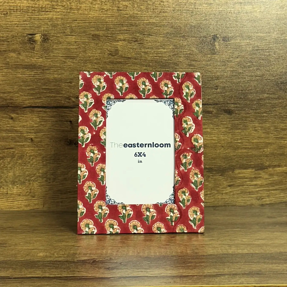 Picture Frame Cotton Fabric Wrapped Desktop Photo Frame | Floral Print Handmade Recycle Paper Stand Sustainable Gift Idea Eco Friendly Decor