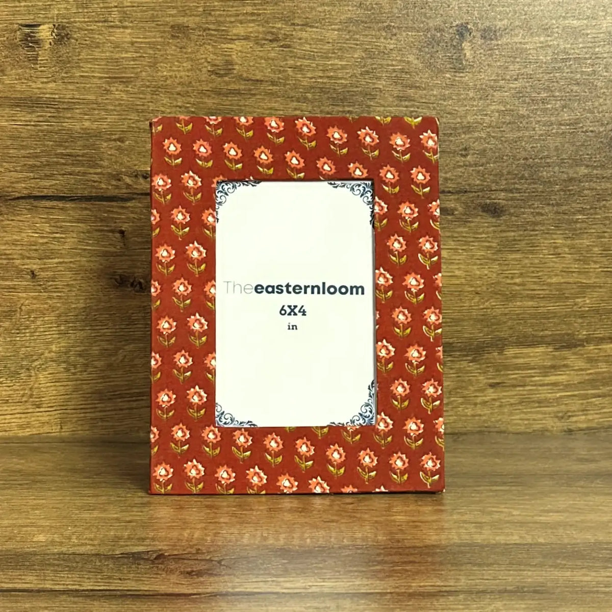 Picture Frame Cotton Fabric Wrapped Desktop Photo Frame | Floral Print Handmade Recycle Paper Stand Sustainable Gift Idea Eco Friendly Decor