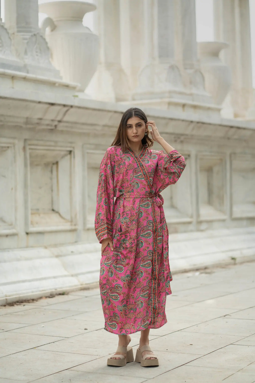 Women's Silky Long Kimono Robe