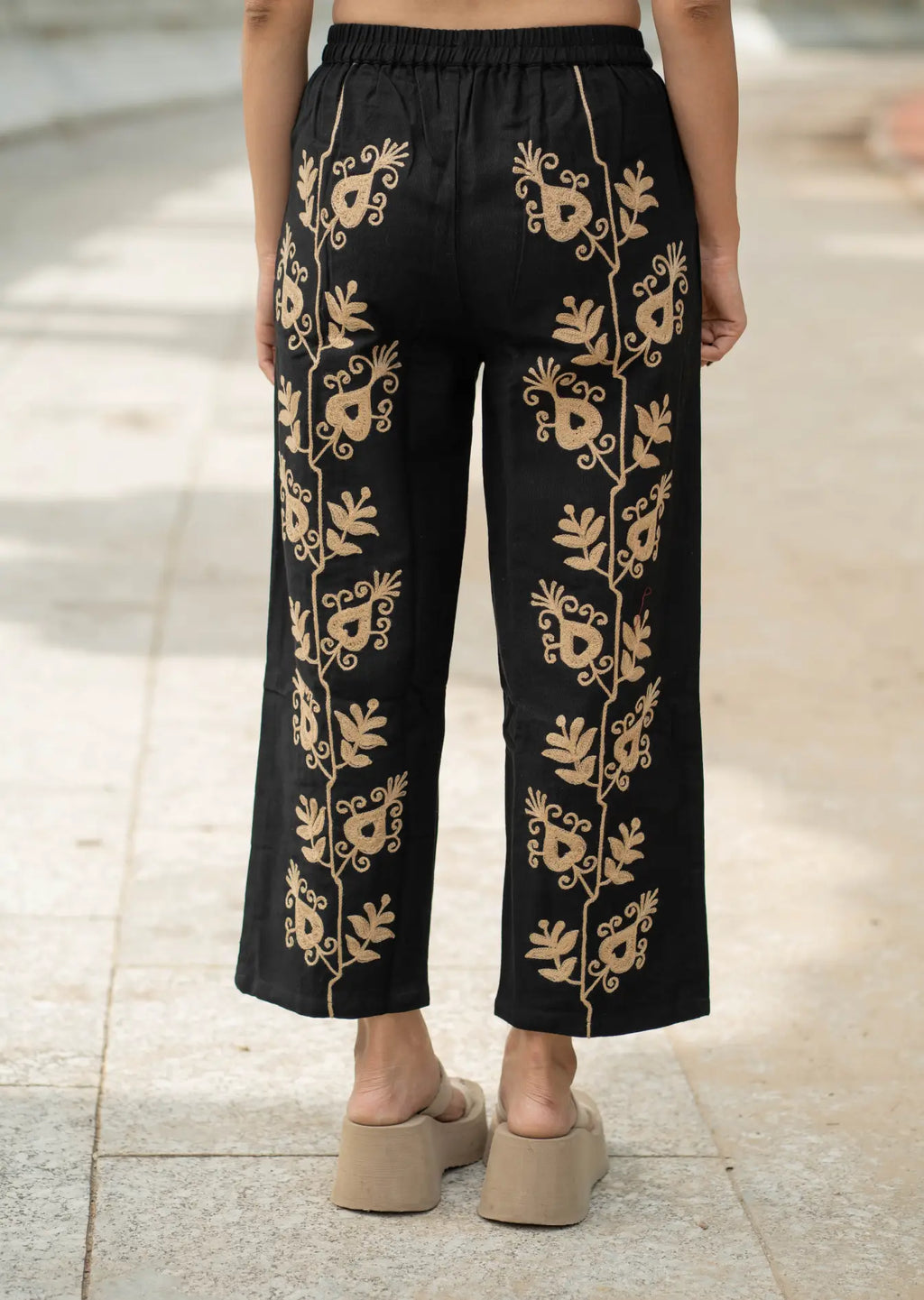 Women's Suzani embroidered Cotton Pajama Pants in floral