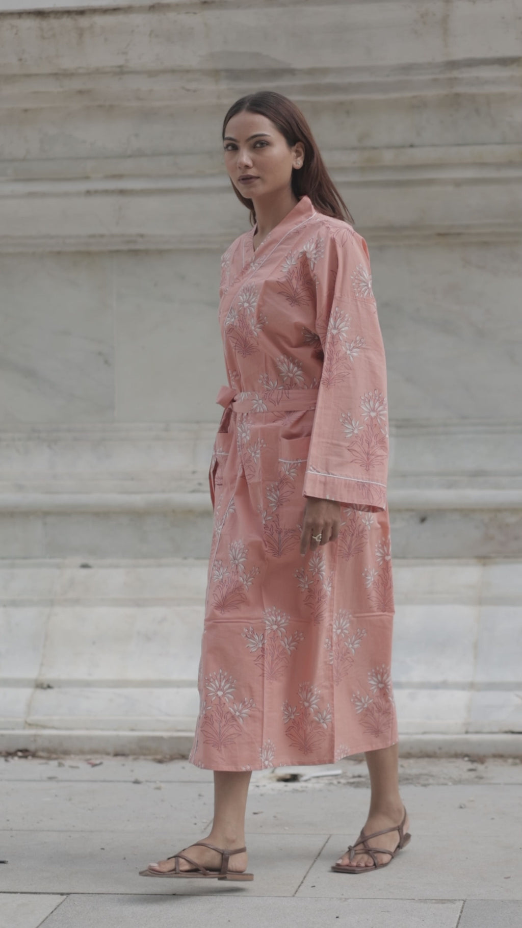 Luxury Cotton Kimono Robe for Women | Long Dressing Gown, Soft Breathable Loungewear, Sleepwear, Bridesmaid & Beach Resort Wear Gift for Her