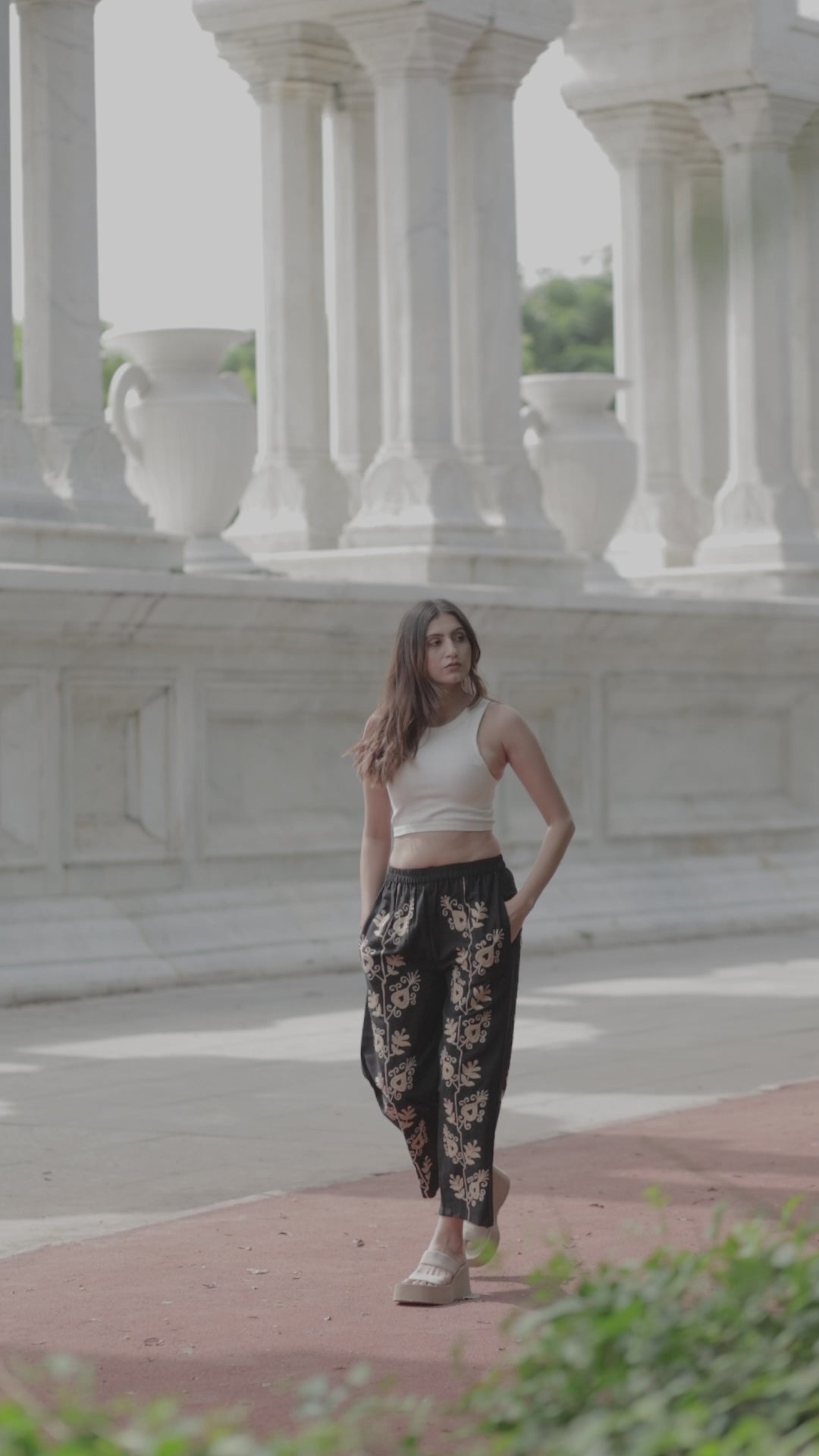 Cotton Suzani Embroidery Women Pajama | Hand Embroidered Floral Hippie Pant | Handcrafted Boho Loungewear Trouser One Size | Gift for Her