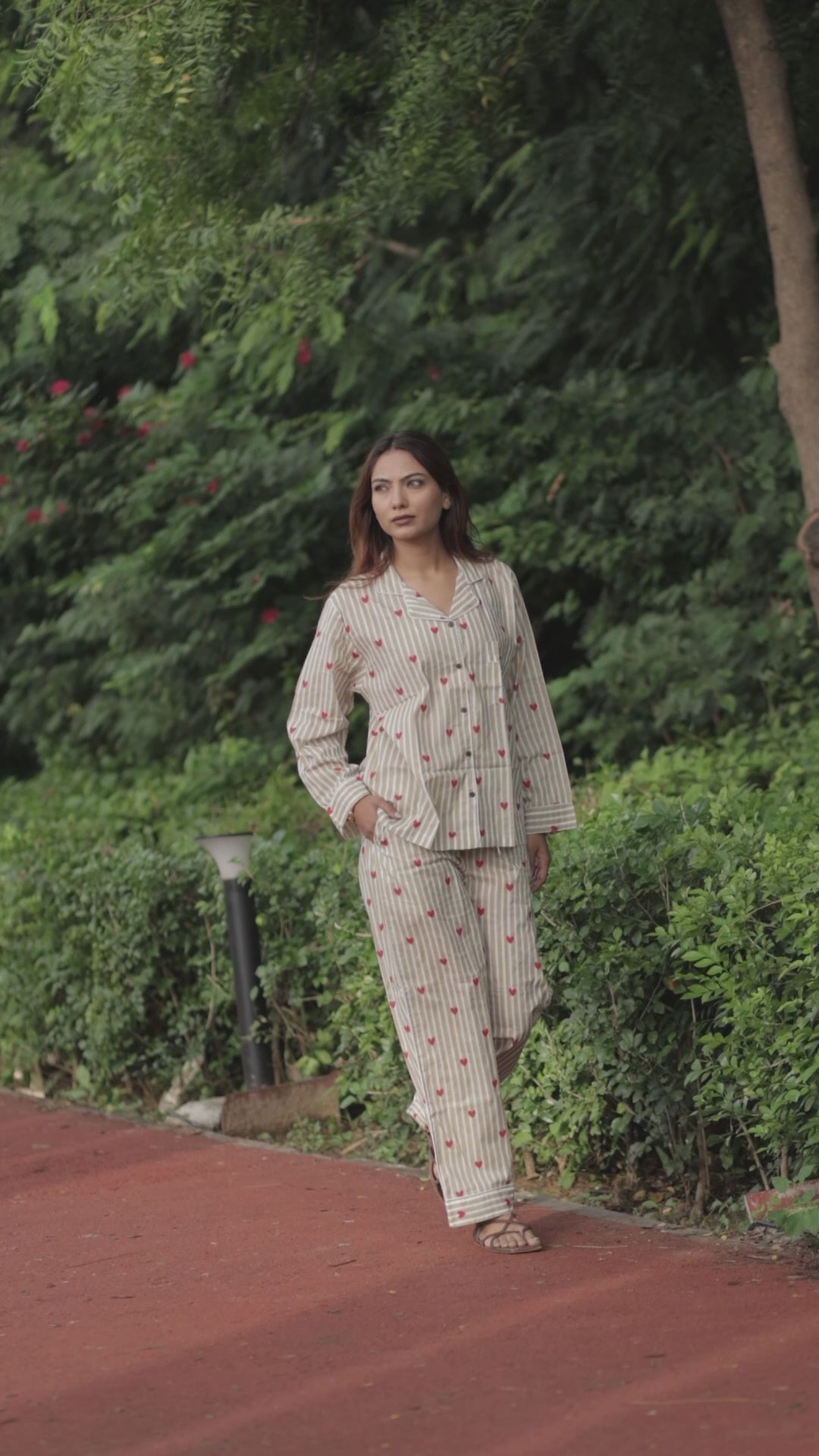 Hand Block Print Cotton PJ Set for Women Soft Lightweight Sleepwear, Breathable Floral Loungewear with Pockets, Boho Holiday Co-Ord Set