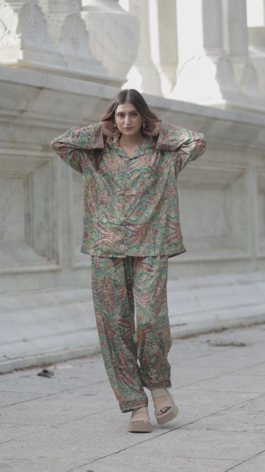 Silk Blend Women Pyjama Set | Silky Soft Cozy Breathable Bridal Nightwear, Paisley Pattern With Pockets, Bridesmaids PJ, Unique Gift For Her